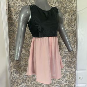 Lily White Faux Leather Chiffon Tunic Medium